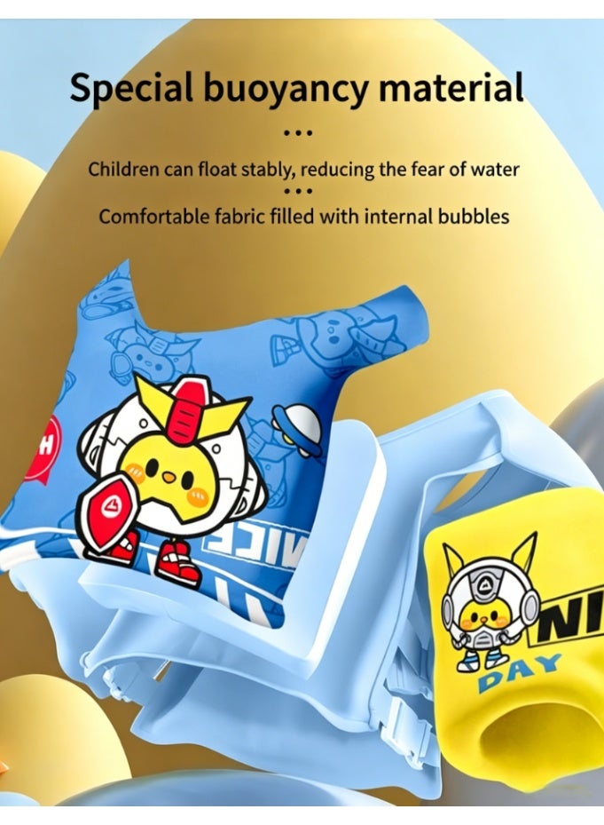 CityRiya-Long Toddler Swim Vest Kids Life Jacket, Lightweight Non-Inflatable Floatation Vest for Kids, Portable Water Floaties with Enhanced Buoyancy, No Air Leak Swim Aid for Outdoor Water Activities, Robot Cartoon Print - Image 5
