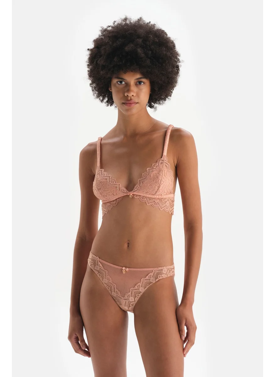 dagi Salmon Lace Piping Detailed Soft Bra