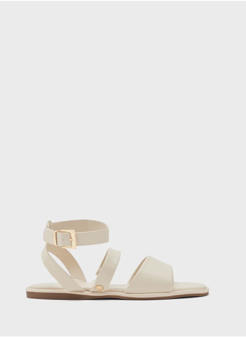 Ginger Strappy Ankle Strap Flat Sandal