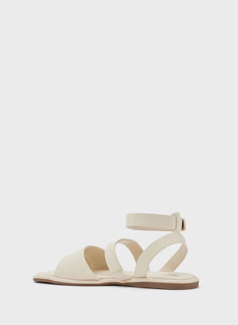 Ginger Strappy Ankle Strap Flat Sandal
