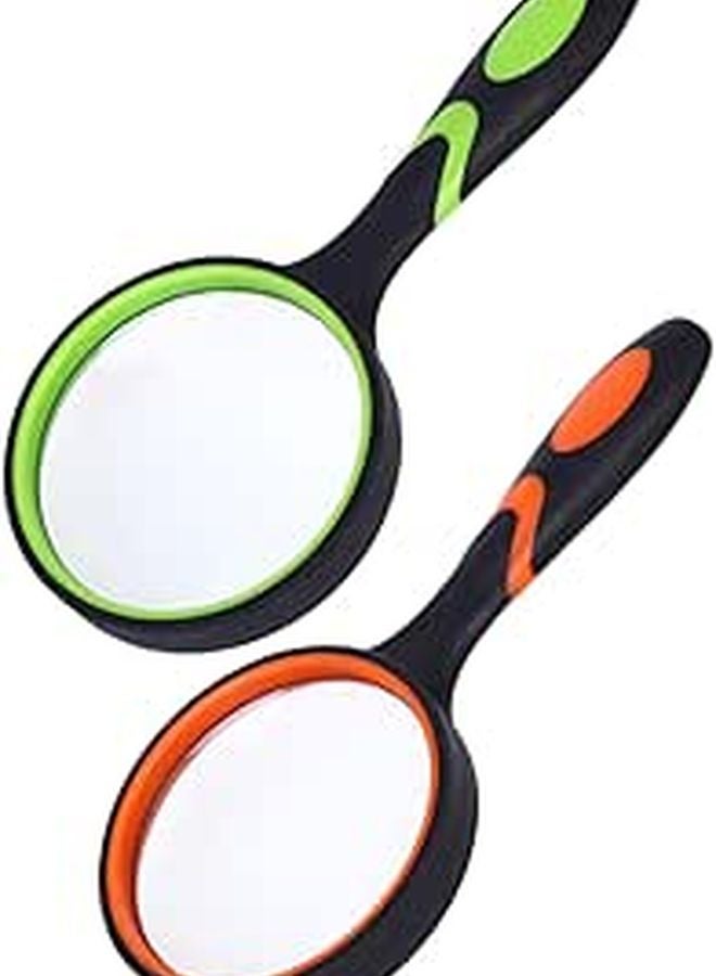 2Pcs 10X Magnifying Glass Set with Real Glass Lens 75mm Diameter for Reading and Visual Aid - Image 1