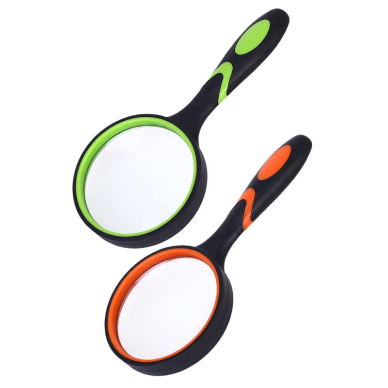 2Pcs 10X Magnifying Glass Set with Real Glass Lens 75mm Diameter for Reading and Visual Aid - Image 2