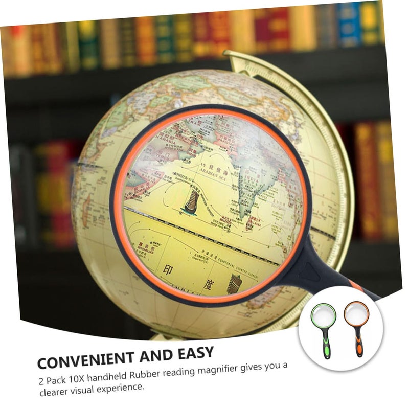 2Pcs 10X Magnifying Glass Set with Real Glass Lens 75mm Diameter for Reading and Visual Aid - Image 4