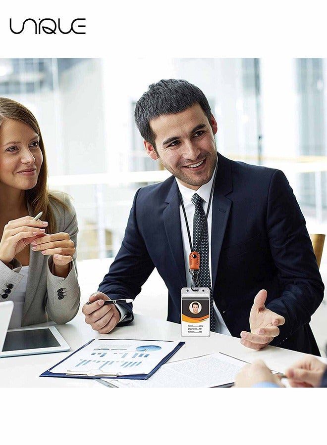 Unique Lanyard for Key, 2 Pack of Brown Leather Lanyard Neck Strap with Strong Metal Clip for ID Card Badge Holder, Keys, Cell Phone, Mini Notebook Unisex (Black 2 Lanyards) - Image 4