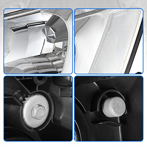 DWVO Headlight Assembly Compatible with 03 04 05 06 07 2003-2007 Accord Replacement Headlamps Chrome Housing Clear Reflector Clear Lens Headlights - Image 4
