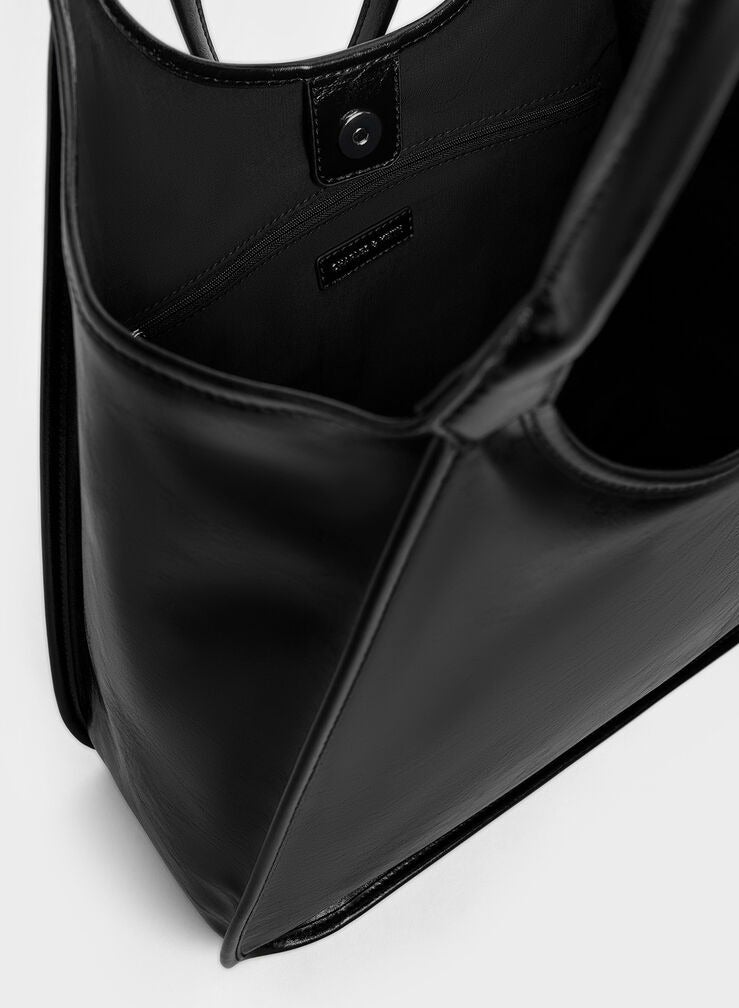 Charles & Keith Siana Metallic Crinkle Effect Slouchy Tote Bag - Image 5