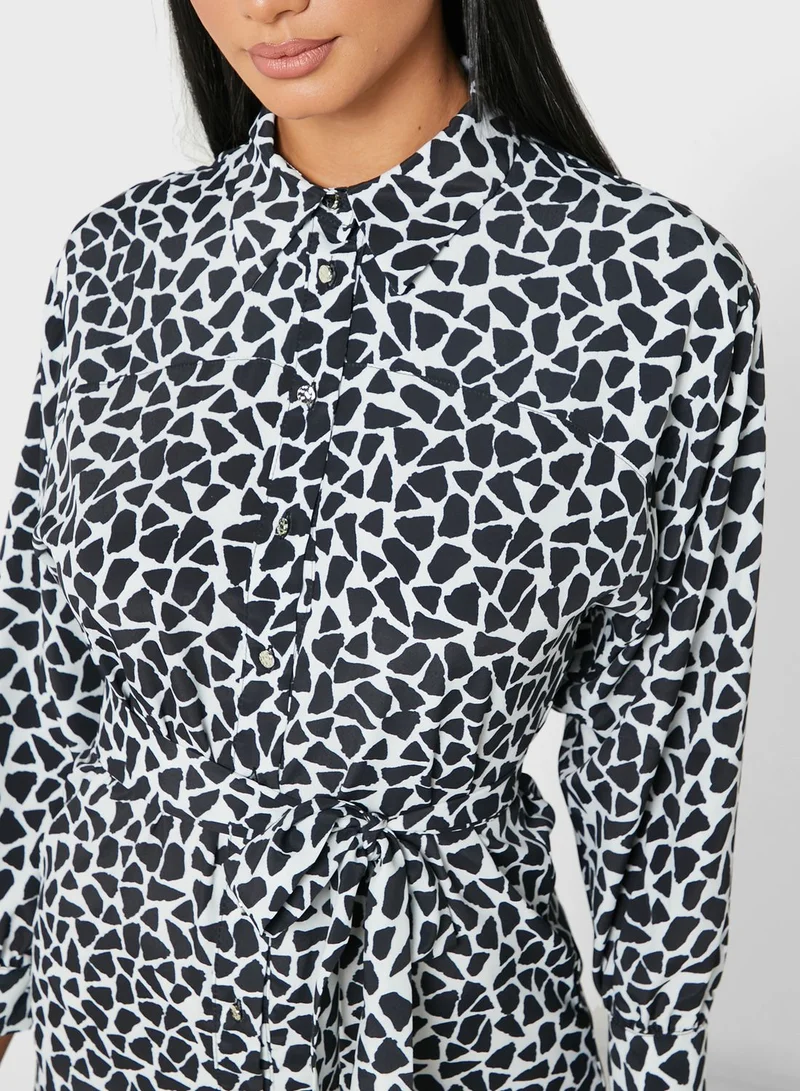 RIVER ISLAND Printed Shirt Dress