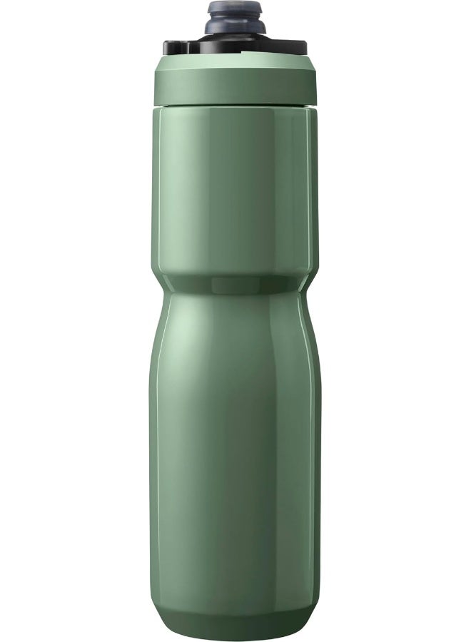 CAMELBAK زجاجة ماء دراجة كاملباك بوديوم ستيل المعزولة من الفولاذ المقاوم للصدأ - للدراجات، اللياقة البدنية والرياضة - تناسب معظم حوامل الدراجات، 22 أونصة - موس - Image 3