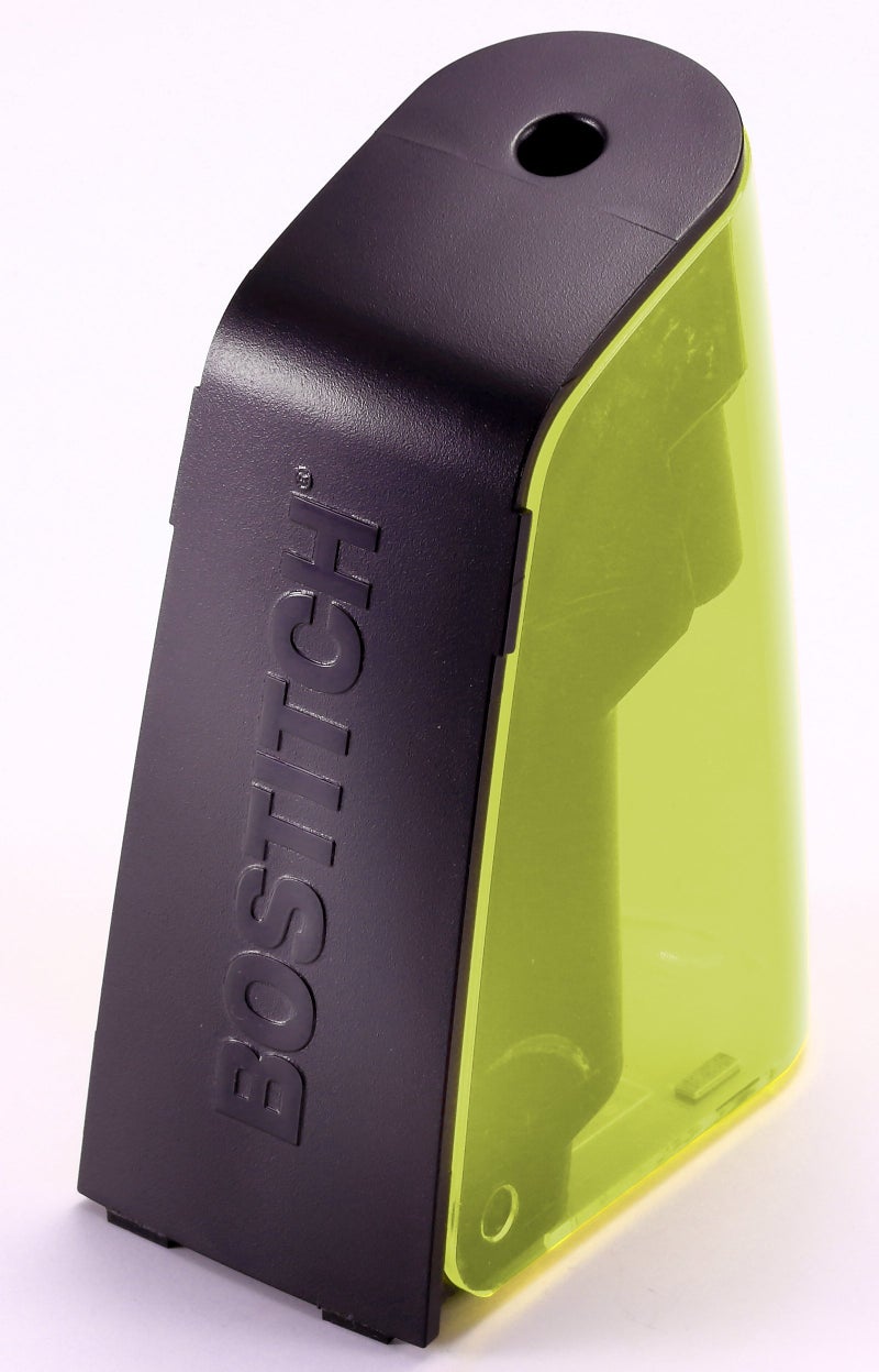 Bostitch Office Battery Pencil Sharpener Hinged Tray Colored Pencil Compatible Green BPS2GREEN