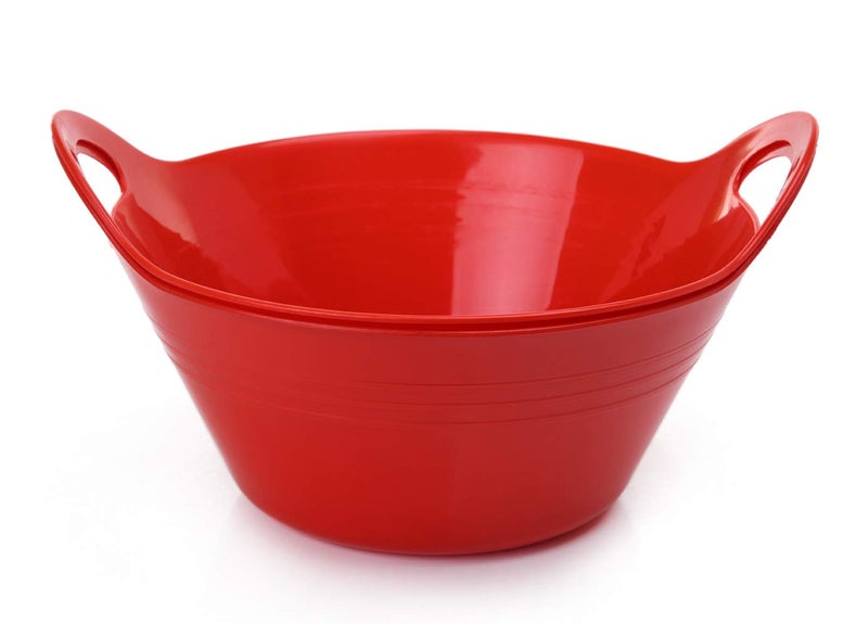 Mintra Home Plastic Bowls with Handles 45L Large 2pk Red