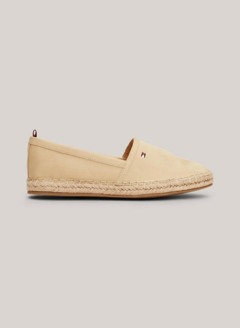 TOMMY HILFIGER Women's Flat Canvas Flag Embroidery Espadrilles -  Cotton canvas upper, Beige