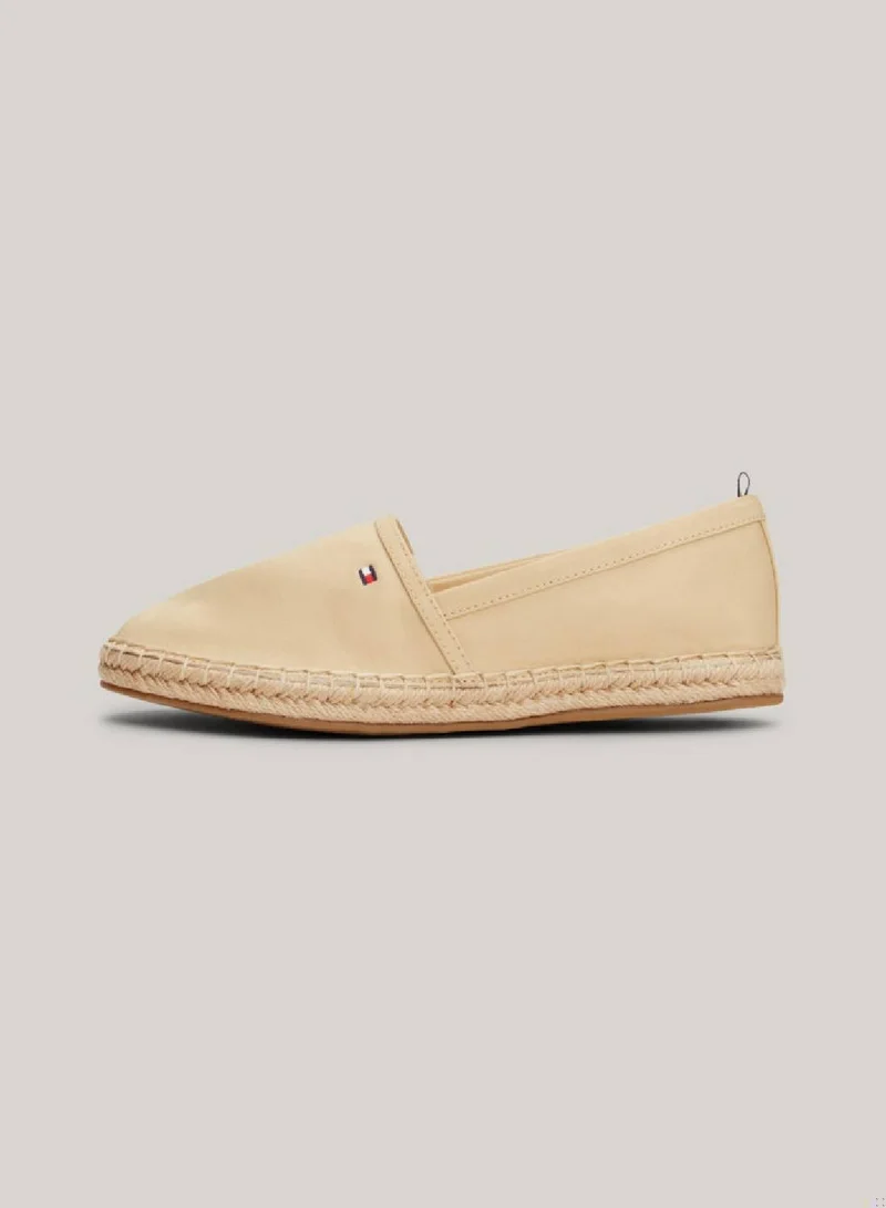 TOMMY HILFIGER Women's Flat Canvas Flag Embroidery Espadrilles -  Cotton canvas upper, Beige