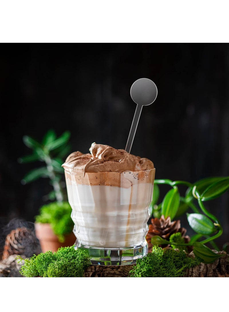 240 Disposable Coffee Stirring Sticks - 7 Inch Clear Plastic Mixers with Disc Top for Beverages & Cocktails