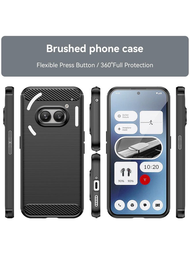HuHa For Nothing Phone 2a Carbon Fiber Brushed Texture TPU Phone Case(Black) - Image 2