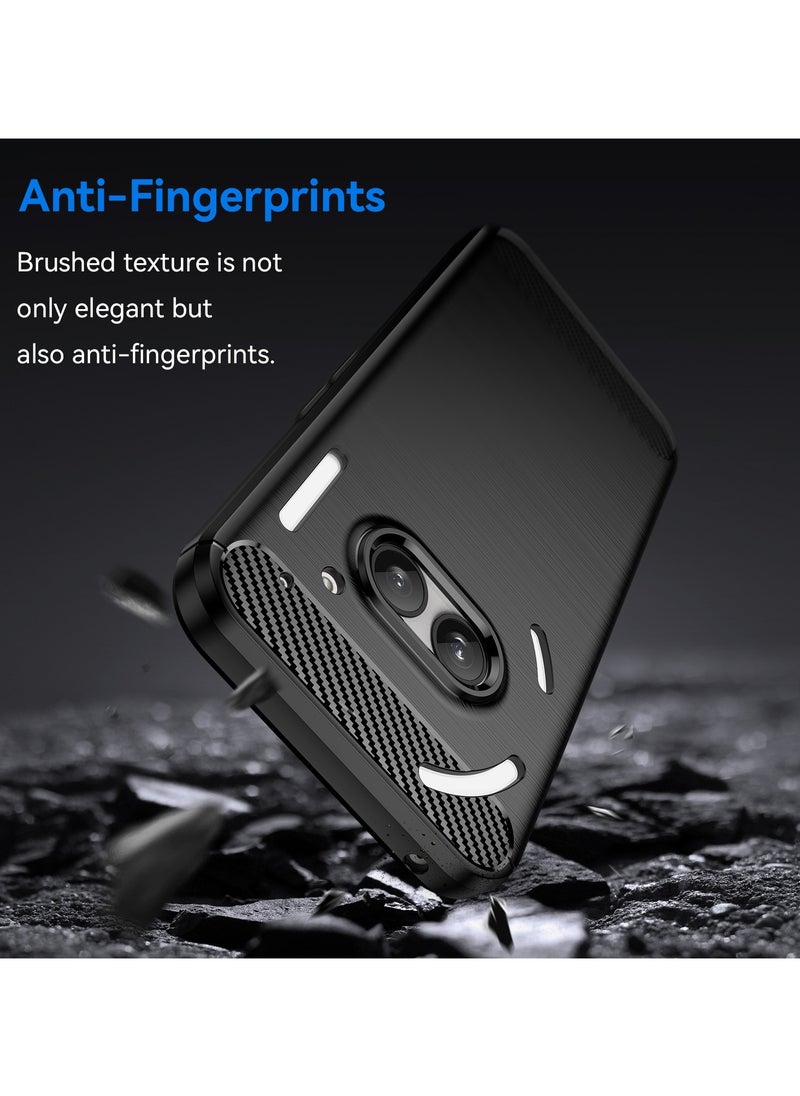 HuHa Case Cover For Nothing Phone 2a Brushed Texture Carbon Fiber TPU Phone Case Black  - Image 3