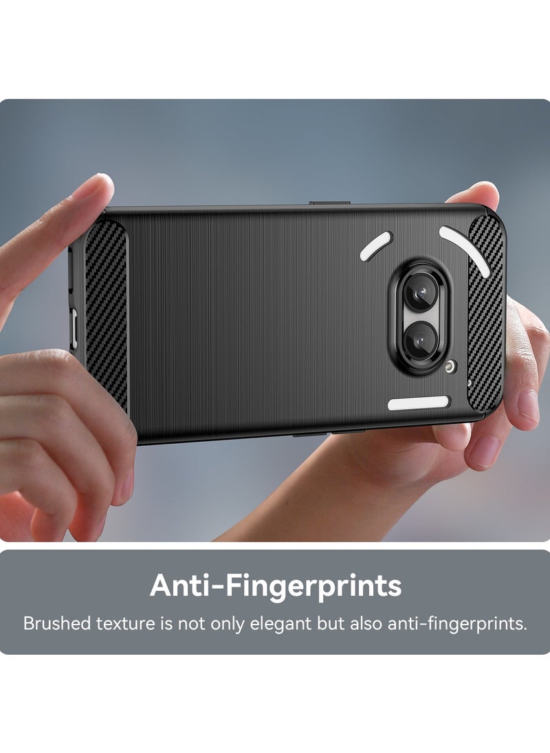 HuHa Case Cover For Nothing Phone 2a Brushed Texture Carbon Fiber TPU Phone Case Black  - Image 5