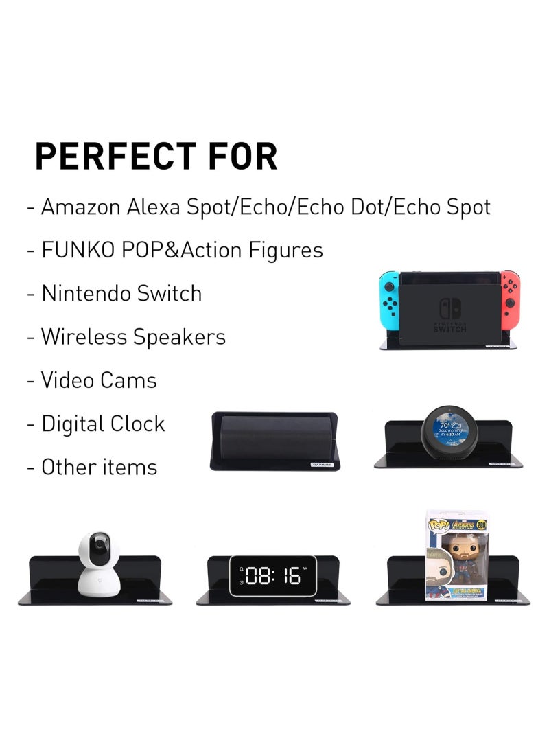 TPGP Floating Shelves Wall Mounted Set of 2 - Easily Expand Wall Space - Acrylic Hanging Shelves for Bedroom, Gaming room, Living room, Bathroom, Office - Image 4