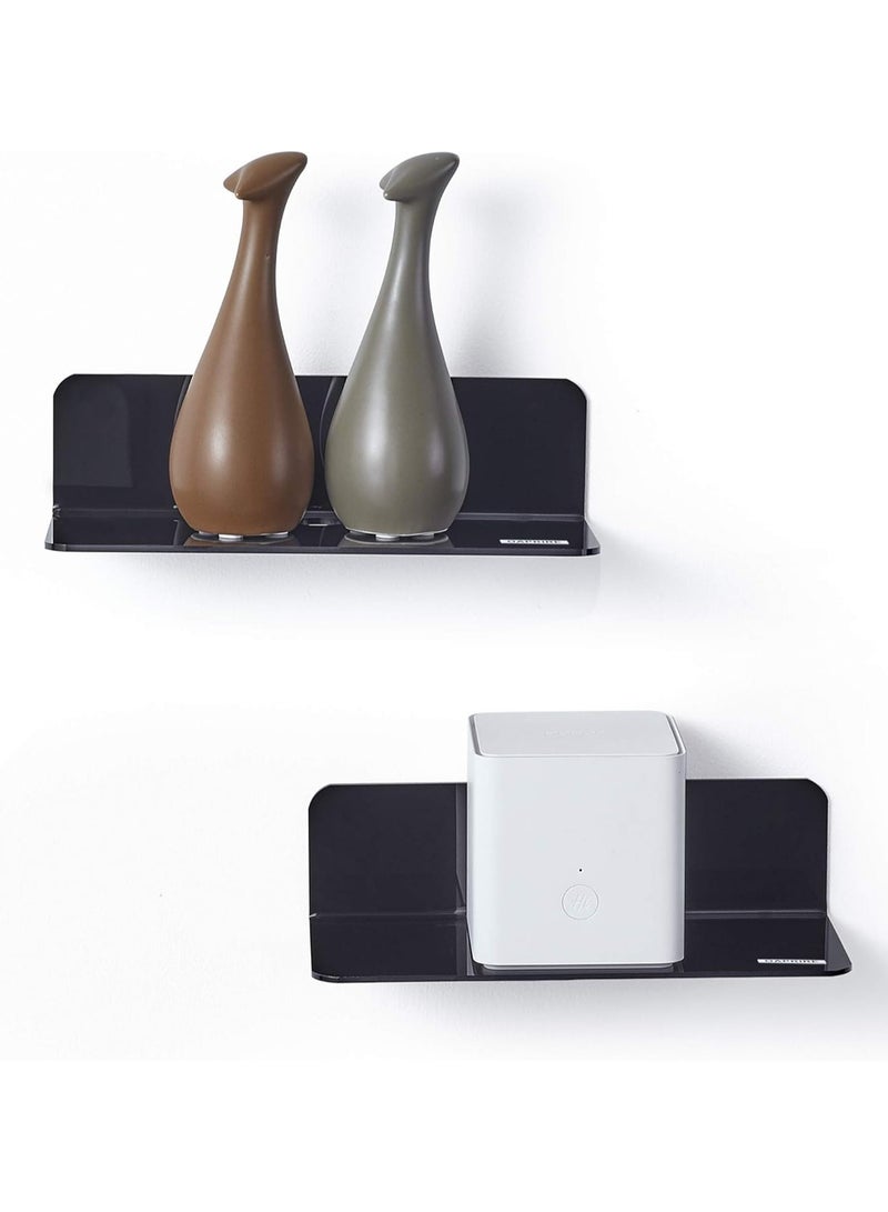 TPGP Floating Shelves Wall Mounted Set of 2 - Easily Expand Wall Space - Acrylic Hanging Shelves for Bedroom, Gaming room, Living room, Bathroom, Office - Image 1