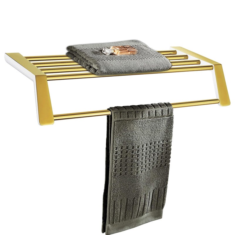 Alton ALTON Brass Towel Rack (24-Inch, White and Gold)