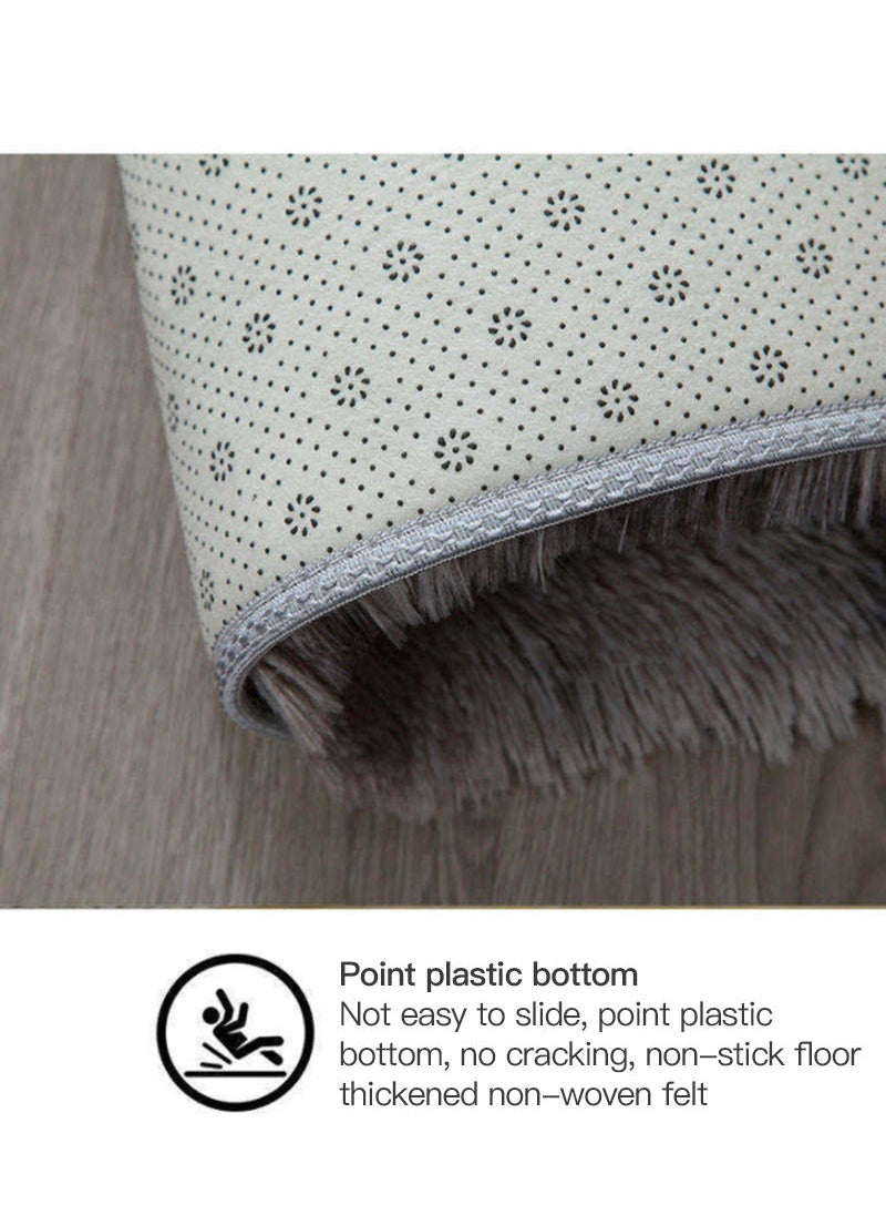 GOOTOY Area Rug Fluffy Rugs Floor Mat Modern Luxury Rectangle Carpet Ultra Soft Comfy for Bedside Bedroom Living Room Kid Room Home Hotel Office Grey 140cm*200cm  - Image 3