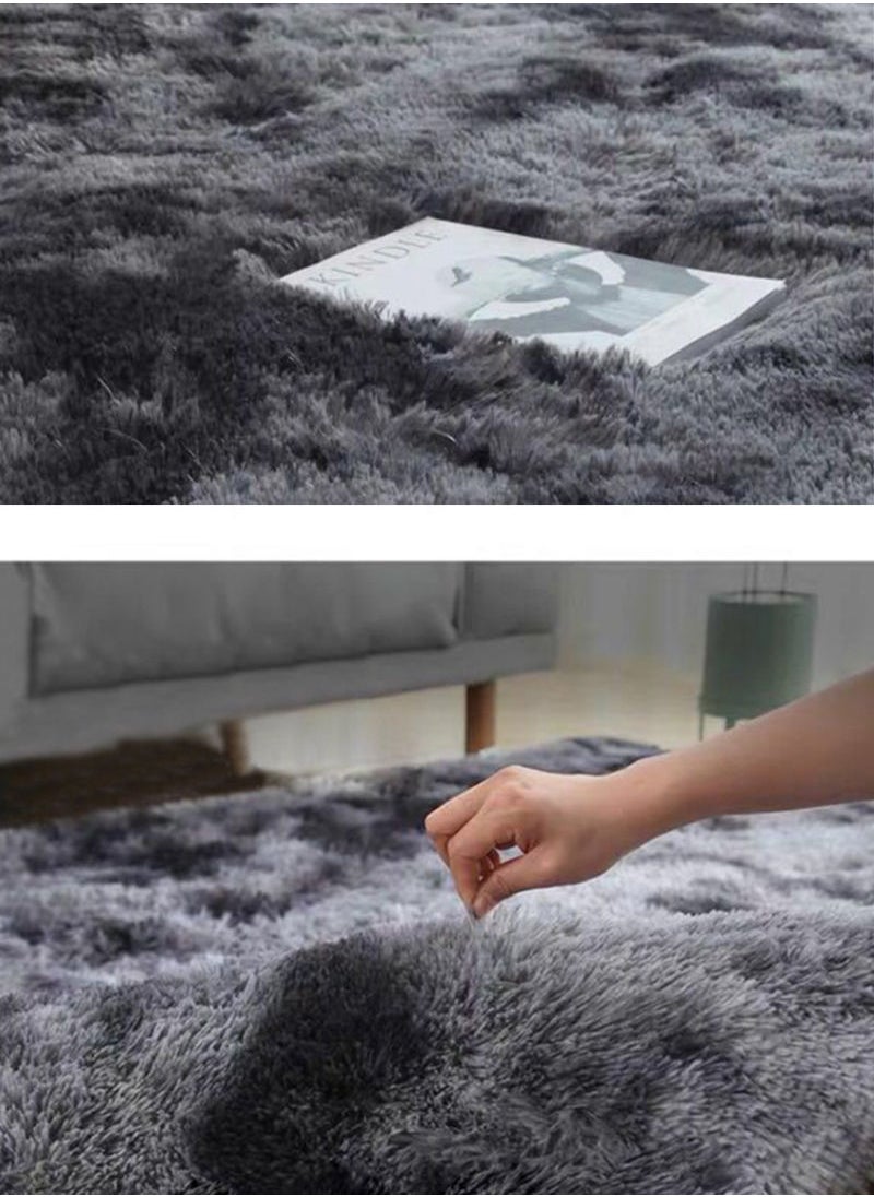 GOOTOY Area Rug Fluffy Rugs Floor Mat Modern Luxury Rectangle Carpet Ultra Soft Comfy for Bedside Bedroom Living Room Kid Room Home Hotel Office Grey 140cm*200cm  - Image 2