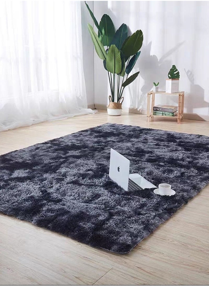 GOOTOY Area Rug Fluffy Rugs Floor Mat Modern Luxury Rectangle Carpet Ultra Soft Comfy for Bedside Bedroom Living Room Kid Room Home Hotel Office Grey 140cm*200cm  - Image 1