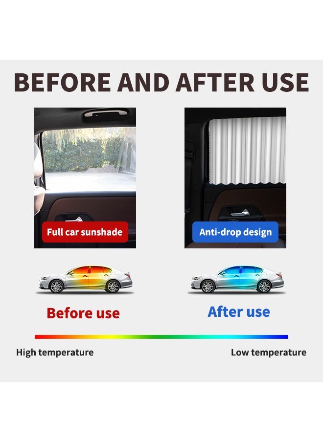 Generic - 4Pcs Car Side Window Sun Shades, UV Protection Car Curtain, Does Not Obstruct View, Prevents Car Interior Overheating - Image 1