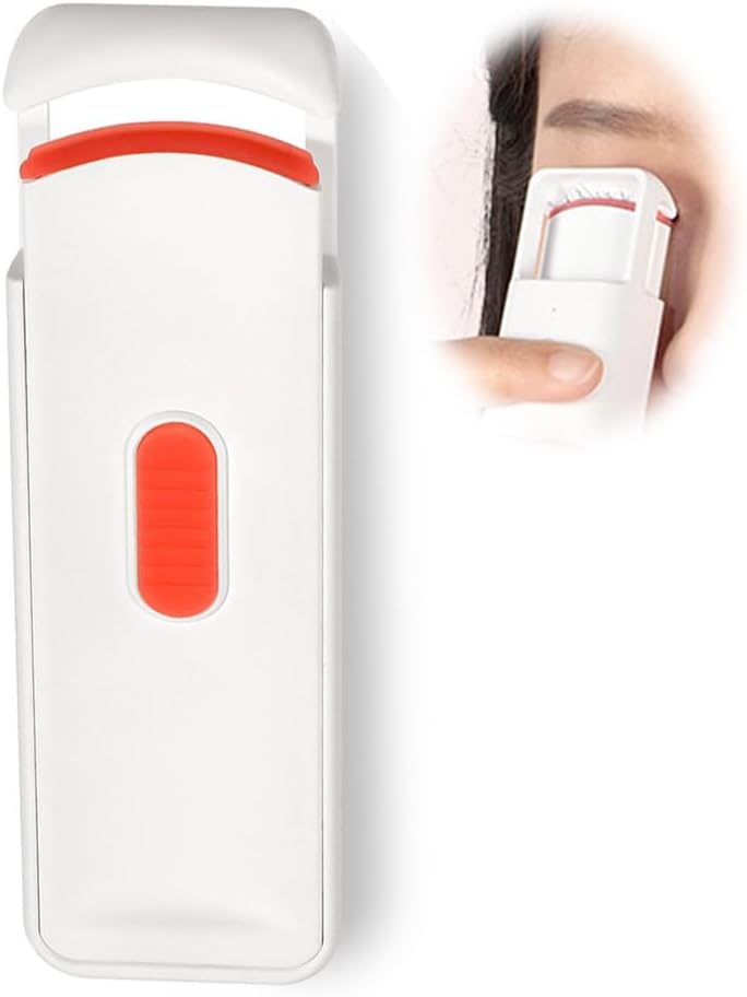 Electric Eyelash Curler, Heated Eyelash Curlers Clip-Type Eyelash Curler Natural Curling 24 Hours Long Lasting 2 Temperature Modes(White) - Image 1