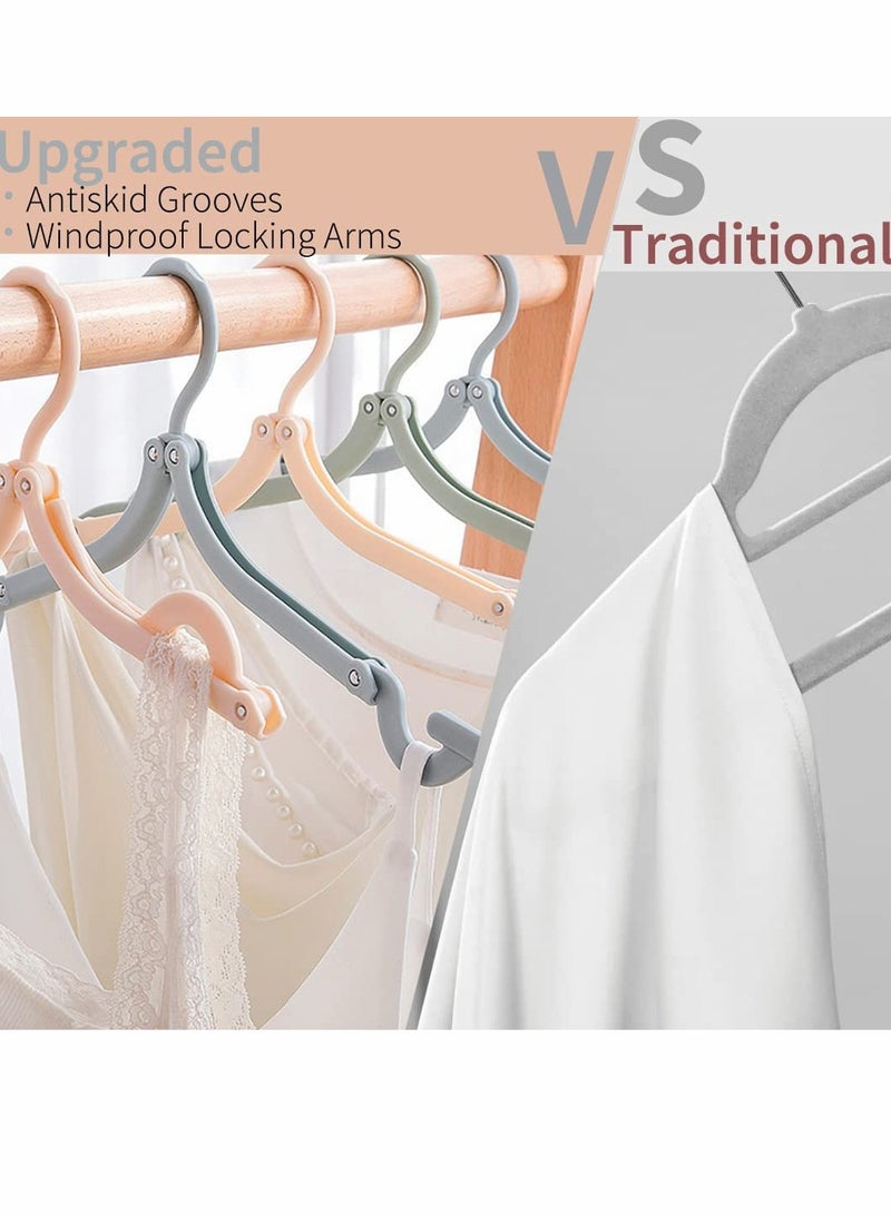Excefore Foldable Travel Hangers - Portable Folding Collapsible Clothes Hangers Lightweight Travel Accessories Foldable Clothes Drying Rack Dorm Hanger for Travel School Home with Clothesline 8 Pieces - Image 4