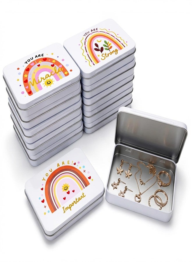Thintinick 12 Pack Empty Rectangular Metal Storage Organizer Tins Gift Boxes - Image 1