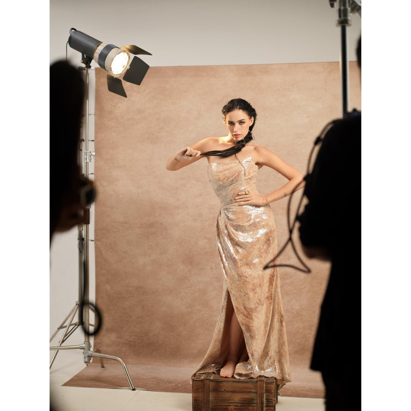 UrcTepics 8x10ft Professional Beige Portrait Backdrop Khaki Abstract Textured Backdrops for Photography Studio Vintage Headshot Background - Image 5
