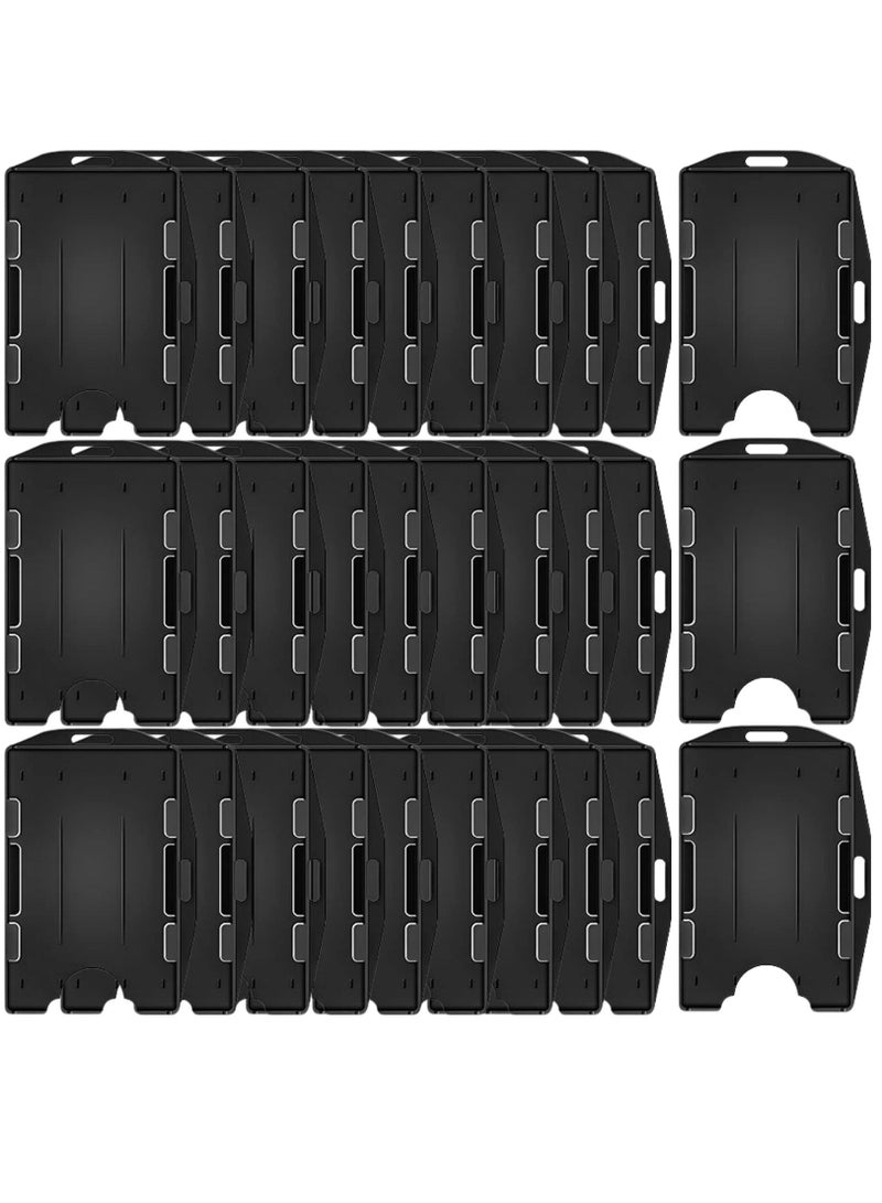 Generic 30 Pack Card Protector, Credit Card Case, Black Badge Holder, 2 Card Plastic Storage Sleeve for Teachers, Students, Office Workers,  - Image 1