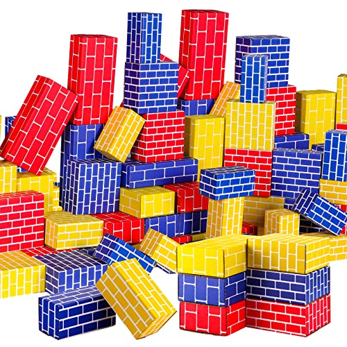 Junkin 80 Pack Jumbo Cardboard Building Blocks for Kids Large Stacking Cardboard Bricks Thick Building Blocks for Construction Supplies Favor Preschool Daycare Toddlers - Image 1