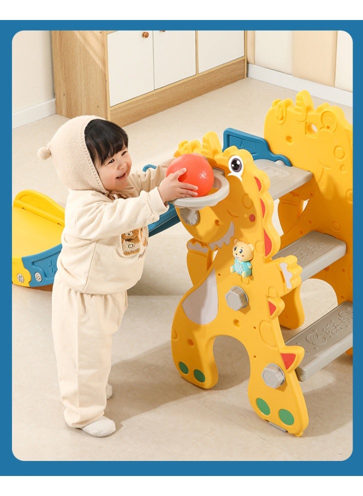 TDOO 3 in 1 Toddler Slide Kids Slide with Climb Stair, Basketball Hoop, Ball, Indoor Outdoor Games Fun Activity Playground Toy for Boys Girls - Image 4