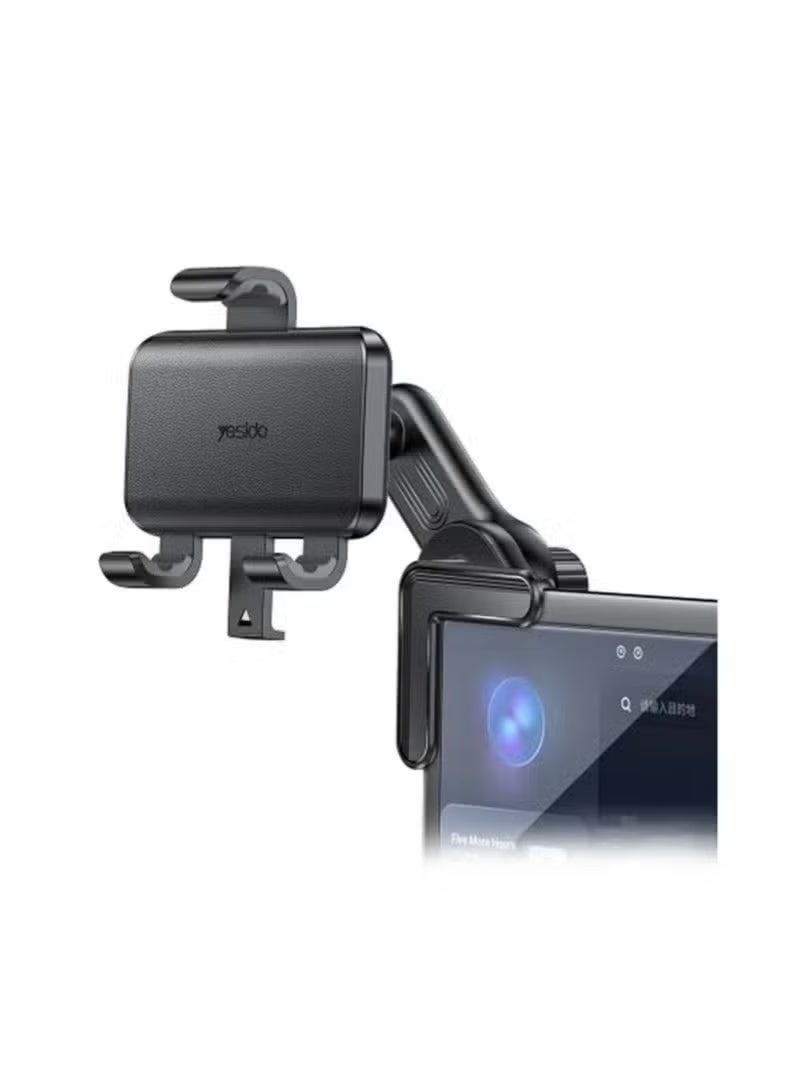 Yesido C250 Car Phone Mount Holder, 360° Rotating Floating Screen Clamp Stand, Adjustable Mobile Phone Holder for Car Dashboard & Display Screens, Secure Smartphone Mount for Navigation, Hands-Free Viewing, Driving & Daily Use, Black - Image 5