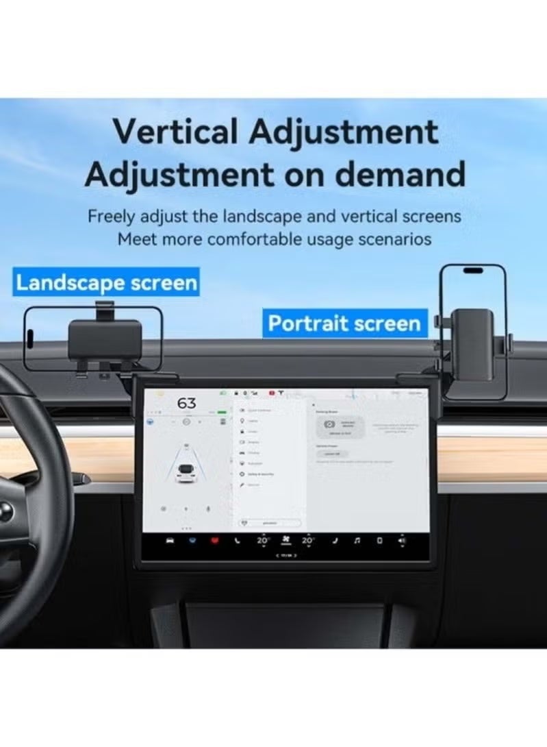 Yesido C250 Car Phone Mount Holder, 360° Rotating Floating Screen Clamp Stand, Adjustable Mobile Phone Holder for Car Dashboard & Display Screens, Secure Smartphone Mount for Navigation, Hands-Free Viewing, Driving & Daily Use, Black - Image 3