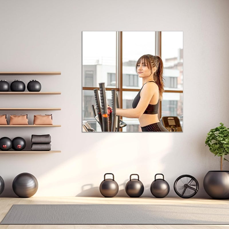 Acrylic Mirror plexiglass Sheet Self Adhesive Wall Mounted Home Décor Non Glass Sticky Mirror Tile Thickness 0.08in (2mm) 40x40cm Square - Image 5