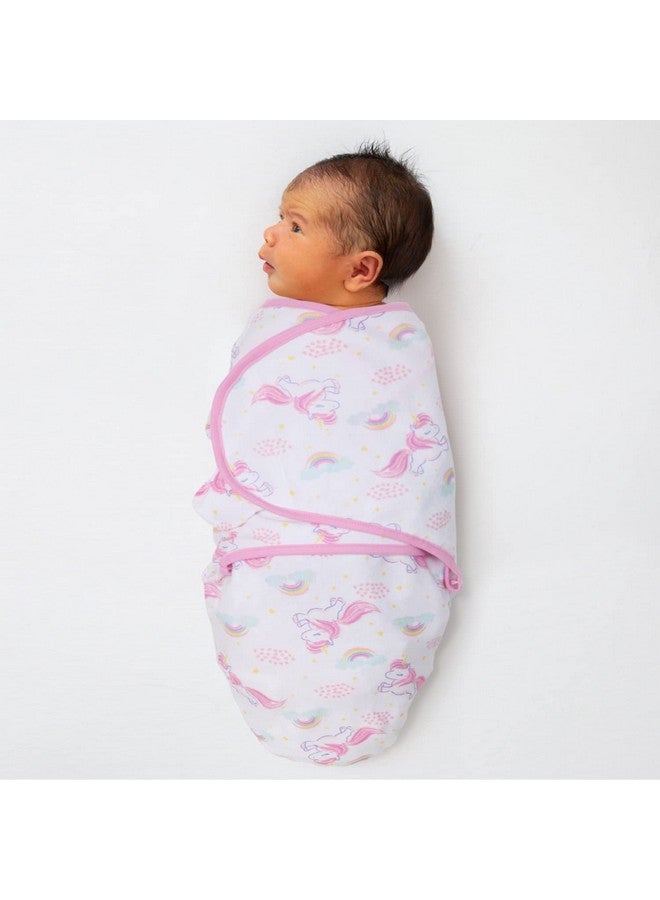 The Peanut Shell The Peanutshell Swaddle Set for Baby Girls - Rainbow and Unicorn - 3 Pack (S/M - 0-3 Months) - Image 4