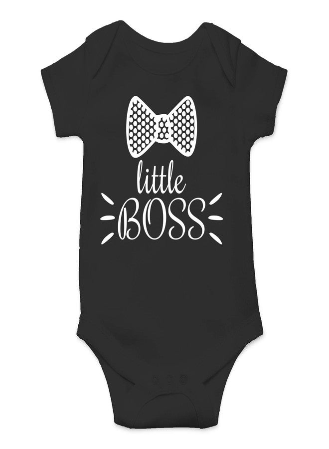 CBTwear Little Boss - Baby Clothes - Funny Newborn Bodysuit Outfits for Boys and Girls (12 Months, Black) - Image 1
