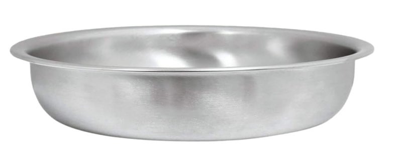 AS ONE Sunnex Stainless Steel Round Food Pan, 6.8 Litre Capacity, 36 cm Serving & Mixing Bowl, Silver - Image 1