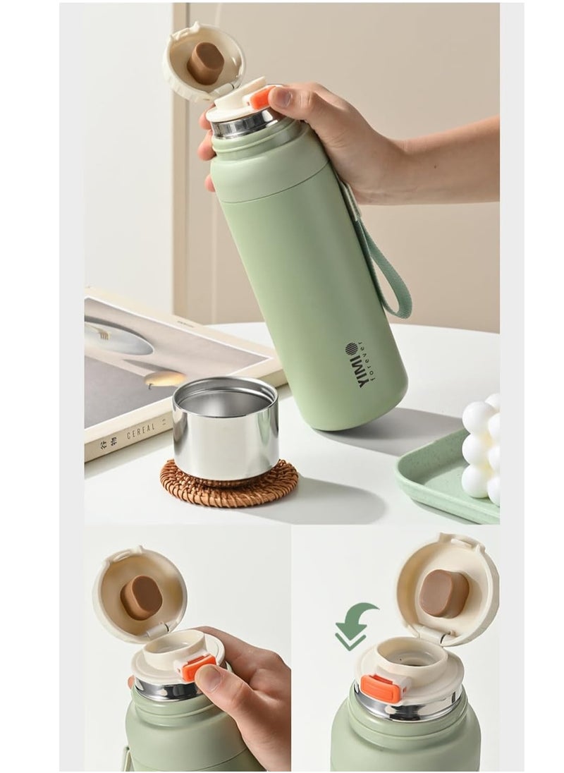 TYCOM Thermal isulated Water Bottle 600 ML Stainless Steel Double Wall Vacuum insulated Water Bottles for Hot Cold Water Gym Bottle Flask Bottle Green.  - Image 2