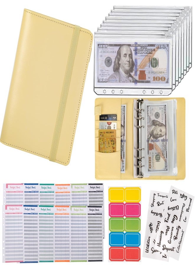 NICOOTHBudget Binder Cash Envelopes A6 Money Saving Binder with Zipper envelopes (A6Yellow) - Image 1
