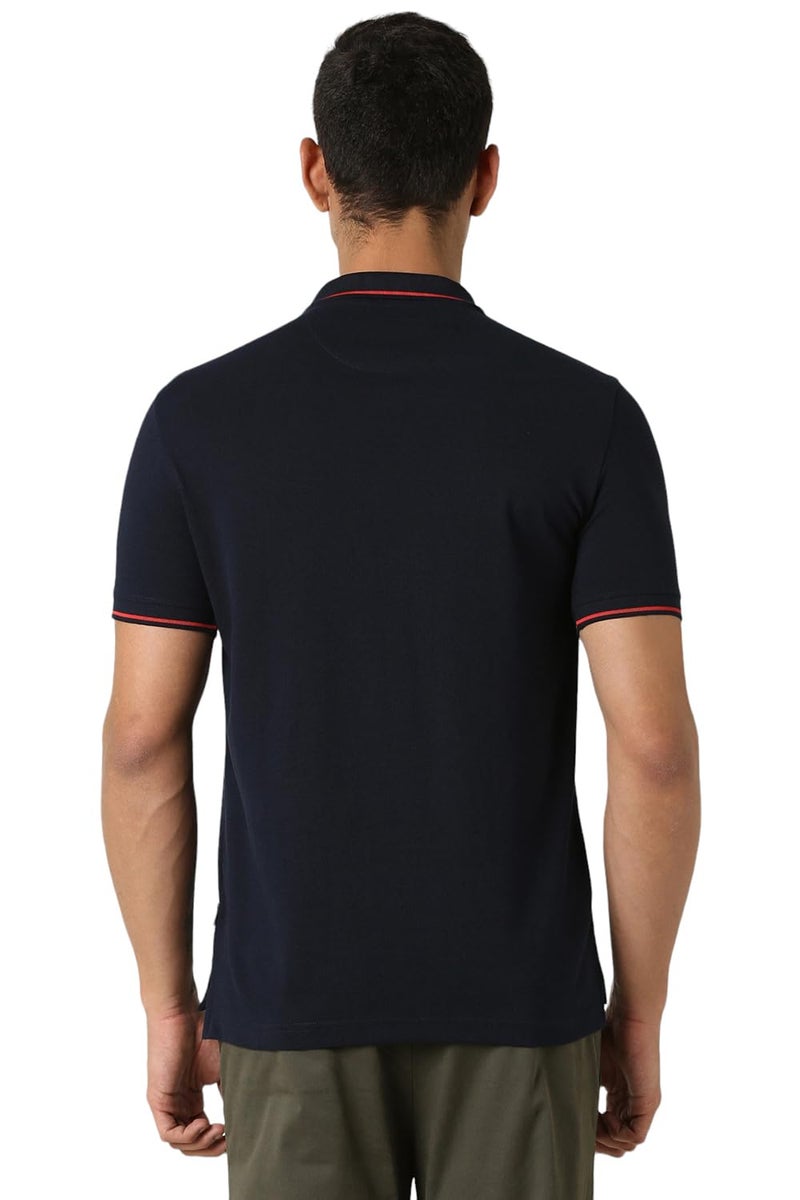 Van Heusen Men's Regular Fit Polo T-Shirt (VSKP517S011411_Navy L) - Image 3