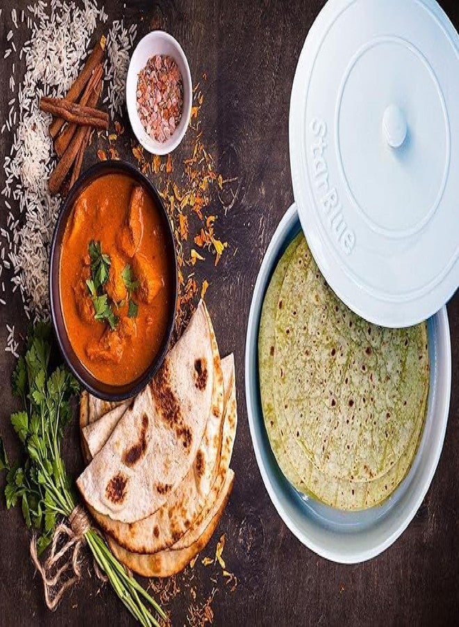 StarBlue 20.3cm Ceramic Tortilla Warmer by StarBlue with Free Recipes ebook - White, Insulated One Hour and Holds up to 24 Tortillas, Chapati, Roti, Microwavable, Oven Safe - Image 2