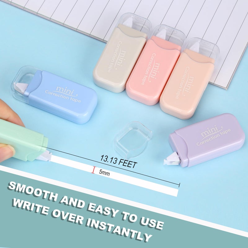 Jovanssen White Correction Tape, 6 Pack, 13.13 Feet Mini Correction Tape, Writing supplies and correction supplies for School And Office. (Milkshake) - Image 3