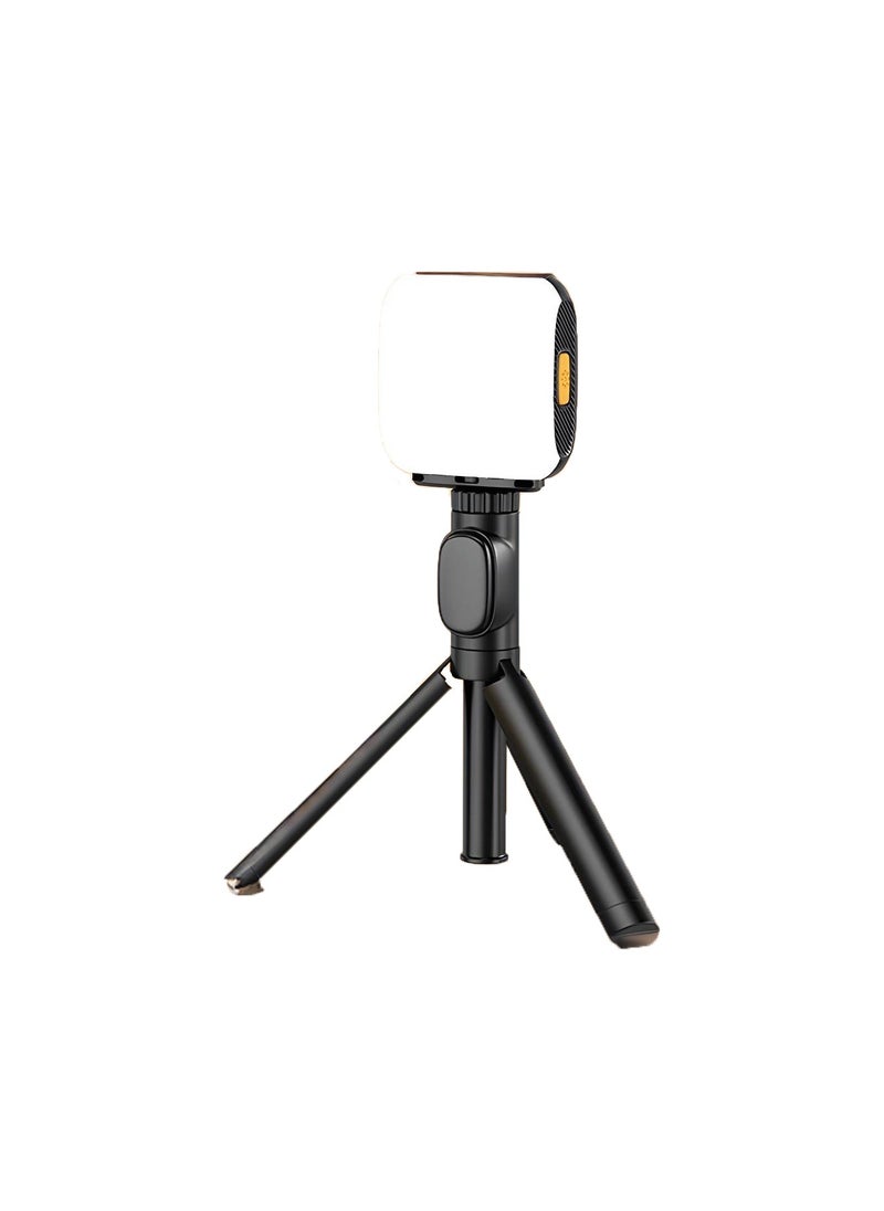 Clip-On Fill Light with Tripod Mount / Wide Compatibility / 3 Color Temperature / White Yellow and RGB Lights / Wide Compatibility/ Selfie Phone Light - Black