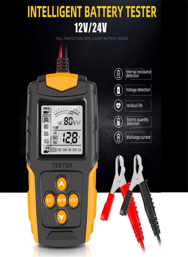 Automotive battery tester, digital display parameters, lead-acid battery tester, CCA battery tester, built-in resistance meter, automotive battery analyzer - Image 5