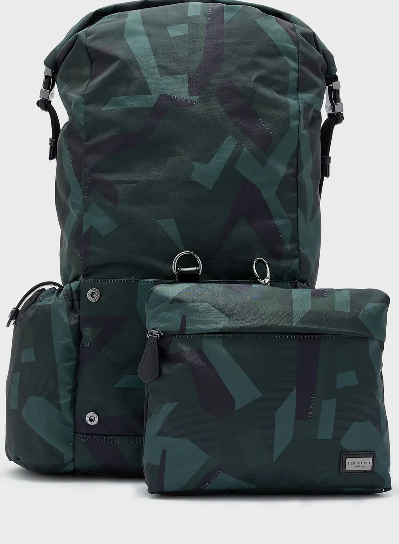 Ted Baker Camo Print Paper Touch Nylon Backpack