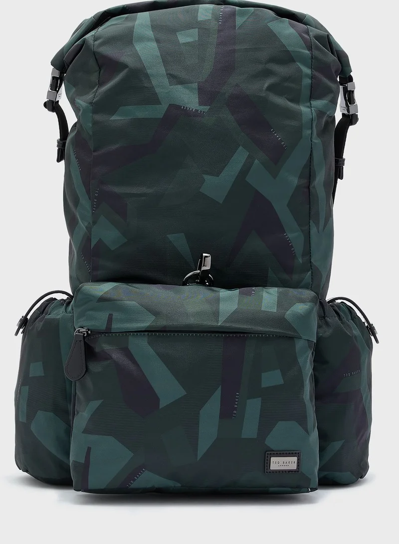 Ted Baker Camo Print Paper Touch Nylon Backpack