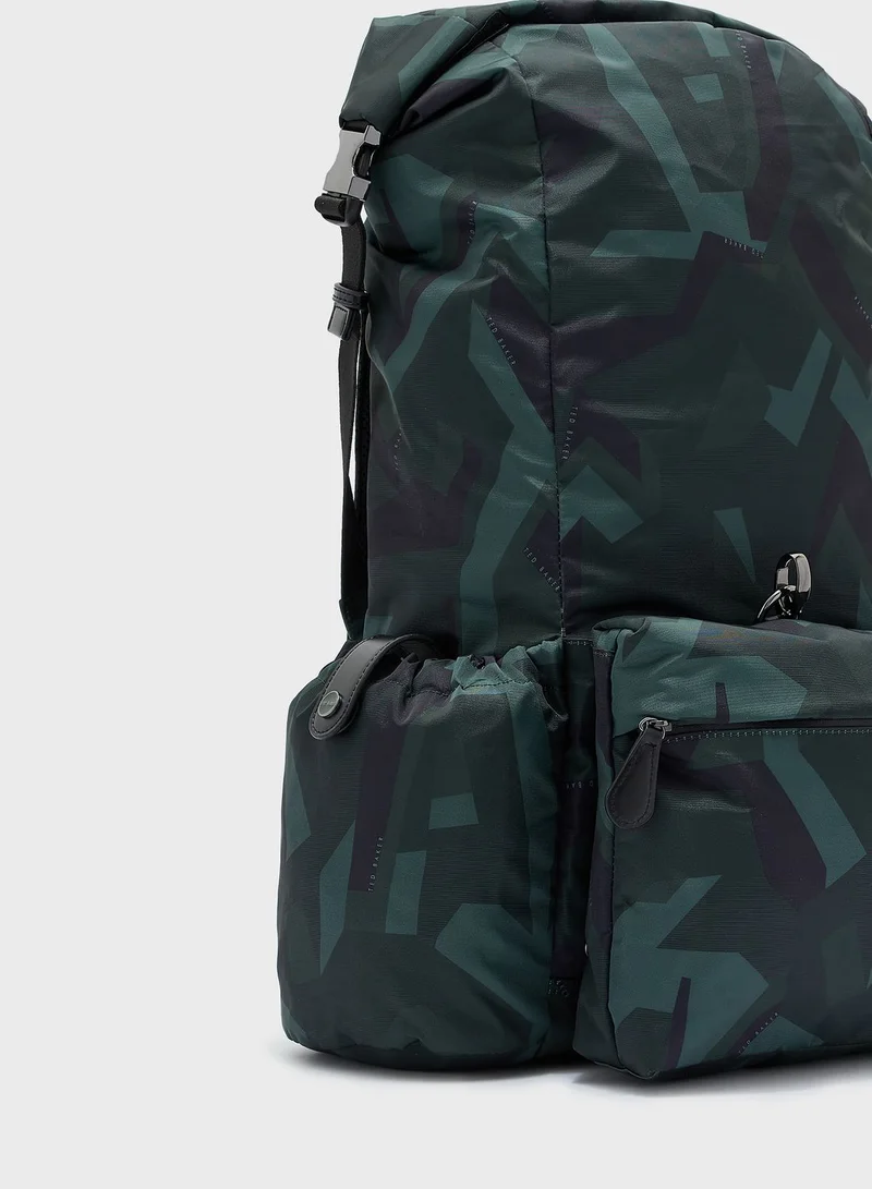 Ted Baker Camo Print Paper Touch Nylon Backpack